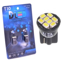 Светодиодная автолампа T10 W5W - Black 8 SMD 1210  (2шт.)